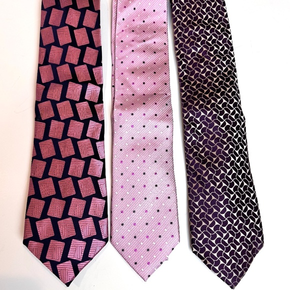 Trio of Men's Colorful 100% Silk Ties Perry Ellis G. Beene RBM - Picture 1 of 7